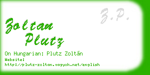 zoltan plutz business card
